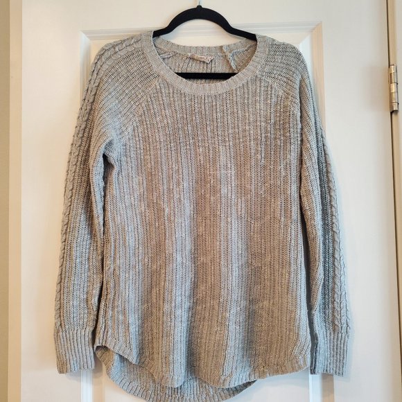 Grey sweater with braid detail on sleeves Pink Republic Size Large - Picture 1 of 10